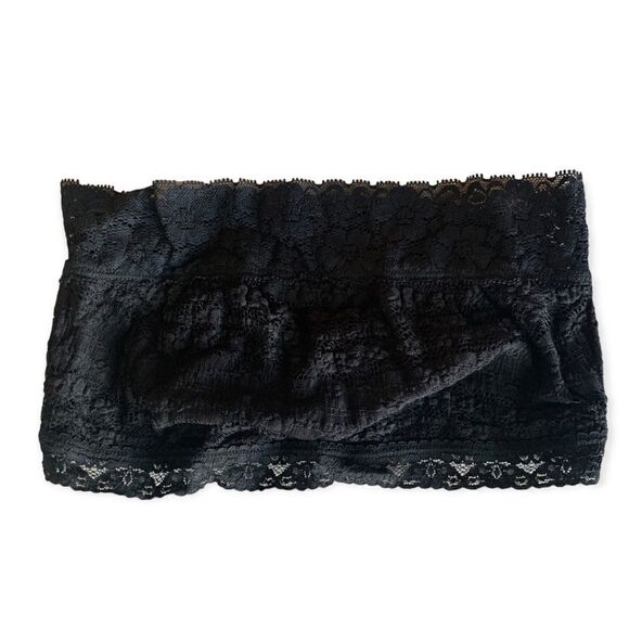 Free People Intimately Black Semi Sheer Lace Bandeau Bra Small, NWOT - Picture 1 of 3